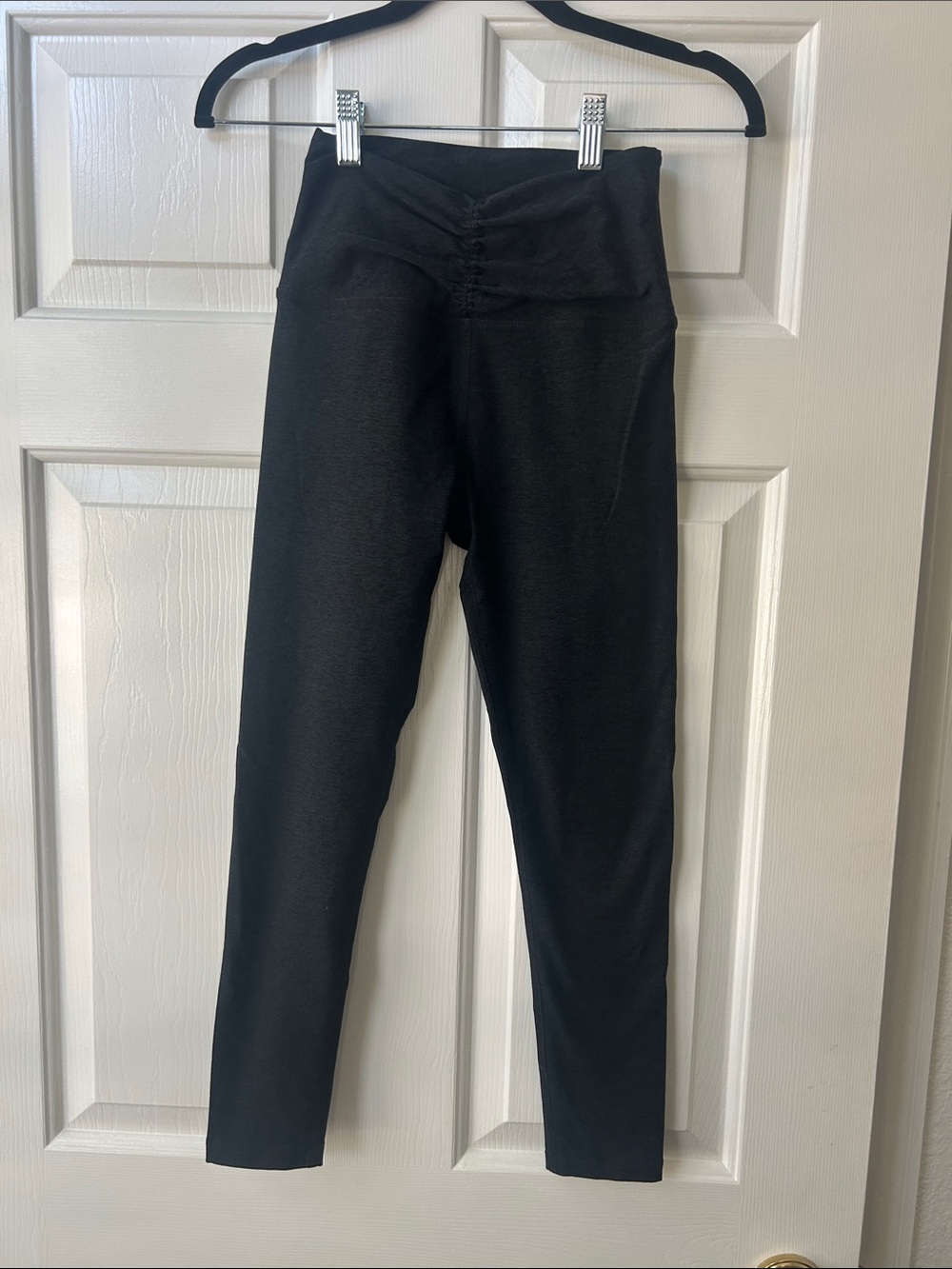 Beyond Yoga Black Ruched High-Waist Leggings